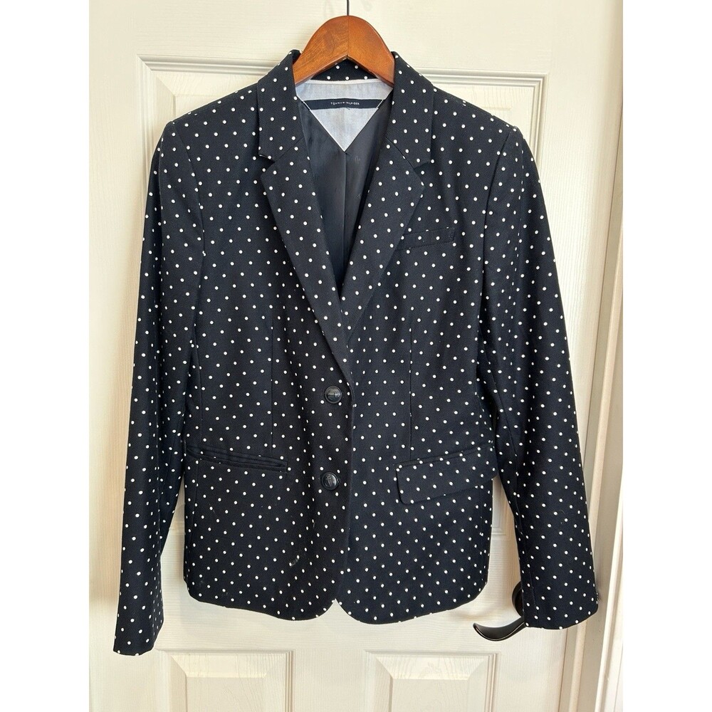 Tommy Hilfiger Blazer Jacket Women 8 Navy Classic 90s Nautical Preppy